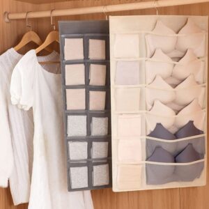 GUAGLL 24 Space Capacity Underwear Socks Storage Bag Non Woven Foldable Window Wardrobe Storage Bag for Underwear Socks