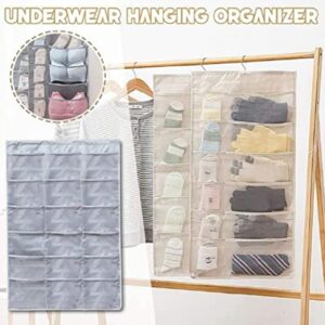 GUAGLL 24 Space Capacity Underwear Socks Storage Bag Non Woven Foldable Window Wardrobe Storage Bag for Underwear Socks