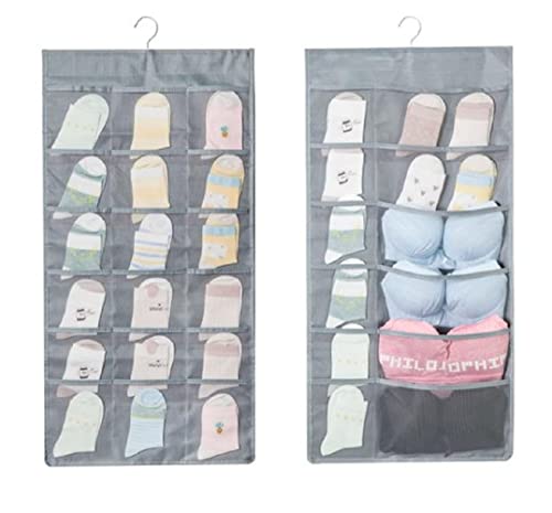 GUAGLL 24 Space Capacity Underwear Socks Storage Bag Non Woven Foldable Window Wardrobe Storage Bag for Underwear Socks