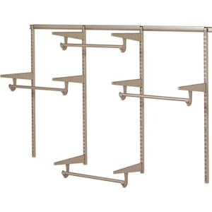 closet culture by knape & vogt culture 6 ft. steel closet hardware kit in champagne nickel shelving (0300-kita-6cn)