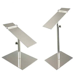 Greneric 2 Pack Stainless Steel Shoe Rack Sandals Display Stand High Heel Shoe Riser Men Leather Shoe Shelf Adjustable Height Pallet Stand Shoe Display Prop Rack for Shop,Clothing Store (Mirror)