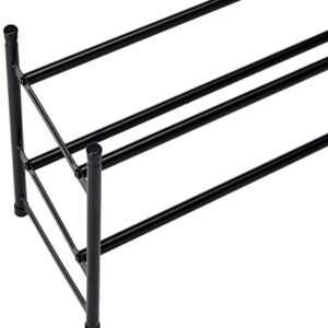 Richards Telescoping Stackable/Expandable Free Standing Shoe Rack, 2-Tier Holds Up To 10-Pair, Matte Black