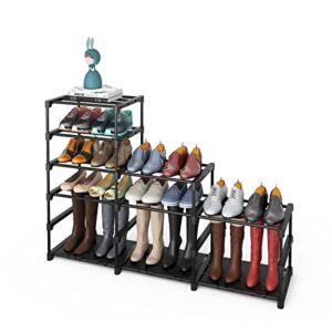Dorub 10-Tier Shoe Rack Storage Organizer, Sturdy Metal Shoe Rack, Tall Narrow Standing Shoe Shelf,for Entryway, Hallway, Cloakroom, Garage, Dormitory,Walk-in Closets and Living Room