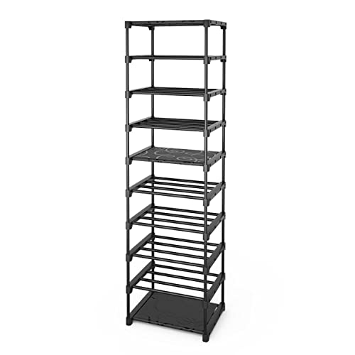 Dorub 10-Tier Shoe Rack Storage Organizer, Sturdy Metal Shoe Rack, Tall Narrow Standing Shoe Shelf,for Entryway, Hallway, Cloakroom, Garage, Dormitory,Walk-in Closets and Living Room