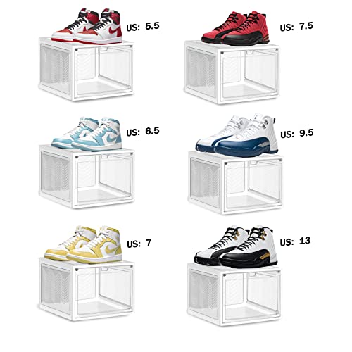 Shoe Boxes Shoe Containers Shoe Organizer for Closet, Shoe Storage Boxes Clear Shoe Boxes Stackable Large Shoe Storage Boxes with Hard Plastic Shoe Boxes Stackable, Clear Shoe Box As your boot & Shoe Boxes Drop Front Shoe Box 12 Pack (WAW12)