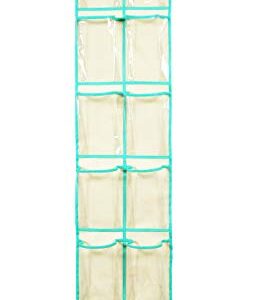 ANIZER Over The Door Shoe Organizer Hanging Narrow Closet Door Shoe Storage Large Clear Pockets Chart (12 POCKETS)