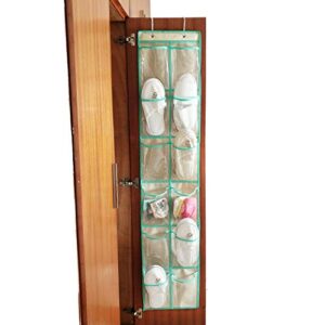 ANIZER Over The Door Shoe Organizer Hanging Narrow Closet Door Shoe Storage Large Clear Pockets Chart (12 POCKETS)