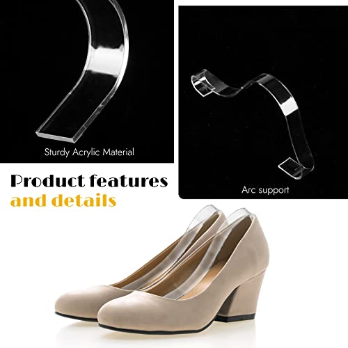 RMISODO 10 Pieces Acrylic Shoes Stand Display Women Sandal Shoes High Heel Shoes Supporter Insert Holder for Shoes Store Retail Shop Home Display Use