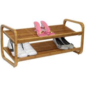 oceanstar 2-tier bamboo shoe rack