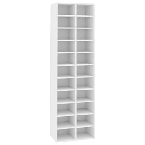 vidaXL Shoe Cabinet Home Indoor Hallway Living Room Household Supply Shoe Storage Rack Organizer Cabinet Shelf Furniture White Engineered Wood