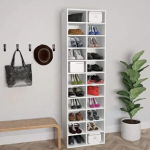 vidaXL Shoe Cabinet Home Indoor Hallway Living Room Household Supply Shoe Storage Rack Organizer Cabinet Shelf Furniture White Engineered Wood