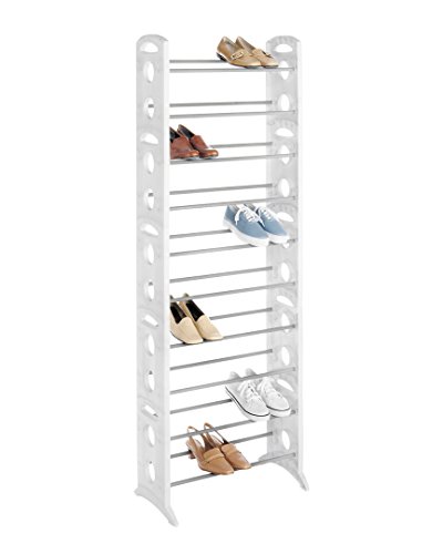 Whitmor Floor Shoe Tower 30 Pair White