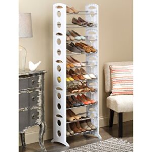 Whitmor Floor Shoe Tower 30 Pair White