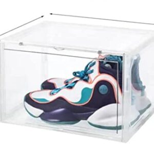 Shoe Organizer Sneaker Box Folding Stackable Transparent Plastic Shoe Case Storage Box 1pc (Clear Transparent)