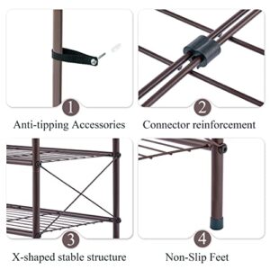 Tajsoon 10-Tier Shoe Rack Organizer, Narrow Shoe Rack for Closet Entryway, Metal Mesh Shoe Storage Shelf with X Shape Fixed Frame, Bronze