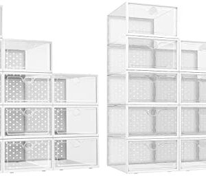 Pinkpum Shoe Storage Boxes Fit for Sizs 9 12 Pack Shoe Storage Boxes Fit for Sizs 11 12 Pack