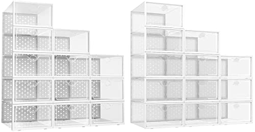 Pinkpum Shoe Storage Boxes Fit for Sizs 9 12 Pack Shoe Storage Boxes Fit for Sizs 11 12 Pack