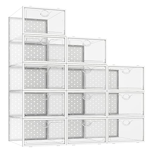 Pinkpum Shoe Storage Boxes Fit for Sizs 9 12 Pack Shoe Storage Boxes Fit for Sizs 11 12 Pack