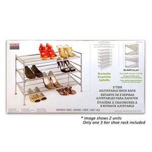 Seville Classics 2-Tier Iron Mesh Utility Shoe Rack, Silver