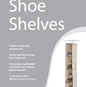 Whitmor 10 Section Hanging Shoe Shelves 11.5x5.5x48.0