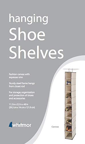 Whitmor 10 Section Hanging Shoe Shelves 11.5x5.5x48.0