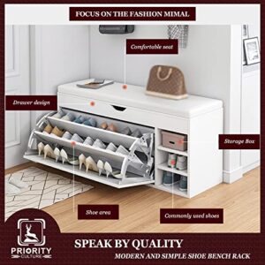 Shoe Stool Storage Tipping Bucket-shaped Vintage Frame, Creative Shoe Replacement Stool With Leather Cushion, Entrance Shoe Storage Rack, Long Bench ( Color : Brown , Size : 100*34*50cm )