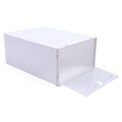 TFCFL 20/24 Pack Shoe Storage Box Shoe Box, Upthehill Clear Plastic Stackable Shoe Organizer Space Saving Foldable Shoe Container, 33 x 23 x 14cm (20 Pack)