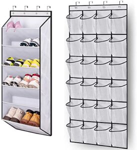 misslo over door shoe organizer with deep pockets and 24 large mesh pockets white