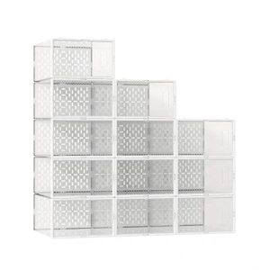 upfoicxj 12 pack clear stackable shoe boxes, shoe storage organizer for closet, keep shoes safe and organized with clear shoe boxes