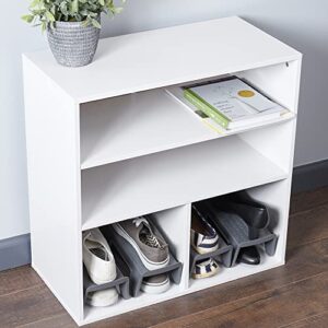 Home Basics 4 Piece Shoe Stacker, Gray