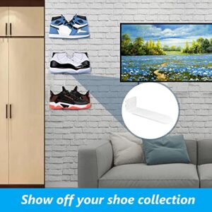 NC Floating Shoe Display Shelf for Wall Mount,Levitating Shoe Rack for Wall-Clear Acrylic Floating Shelves for Showcase Sneaker Collection (Set of 6)