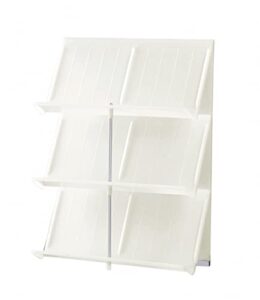 like-it shoe storage, 3 tiers, width 17.7 x depth 6.9 x height 23.8 inches (45 x 17.5 x 60.5 cm), white, made in japan, short boot storage, space saving, boot storage rack, magazine rack