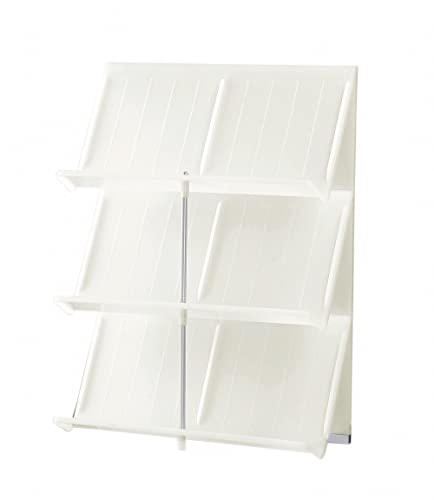 like-it Shoe Storage, 3 Tiers, Width 17.7 x Depth 6.9 x Height 23.8 inches (45 x 17.5 x 60.5 cm), White, Made in Japan, Short Boot Storage, Space Saving, Boot Storage Rack, Magazine Rack