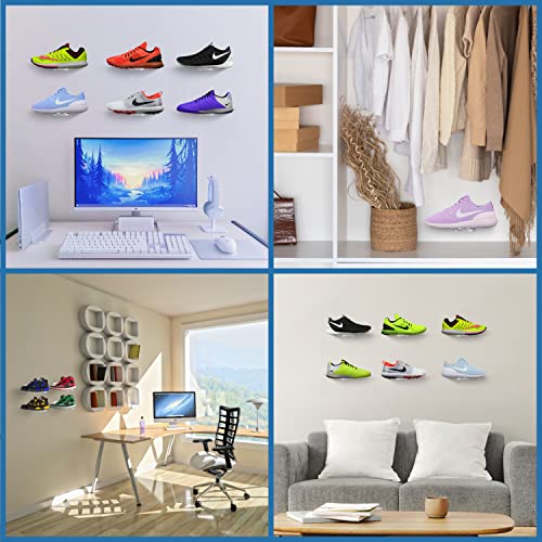 Import Nomad Unbound Shoe Shelves for Wall Floating Shelves (6 Pack) - Clear Floating Shoe Display Shoe Shelves for Wall - Two Install Methods, Durable & Strong.