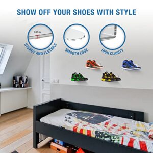 Import Nomad Unbound Shoe Shelves for Wall Floating Shelves (6 Pack) - Clear Floating Shoe Display Shoe Shelves for Wall - Two Install Methods, Durable & Strong.