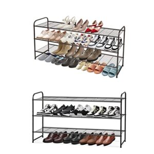 KEETDY Long 3 Tier Shoe Rack and 3-Tier Long Shoe Rack for Closet Entryway