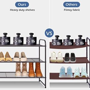 KEETDY Long 3 Tier Shoe Rack and 3-Tier Long Shoe Rack for Closet Entryway