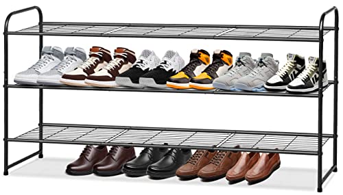 KEETDY Long 3 Tier Shoe Rack and 3-Tier Long Shoe Rack for Closet Entryway