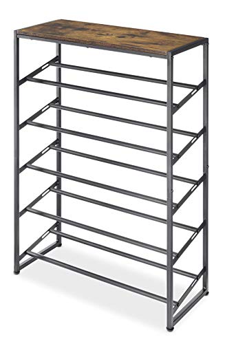 Whitmor Modern Industrial 5-Tier Shoe Rack, Black