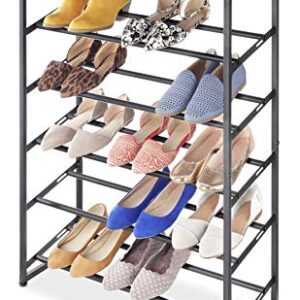 Whitmor Modern Industrial 5-Tier Shoe Rack, Black