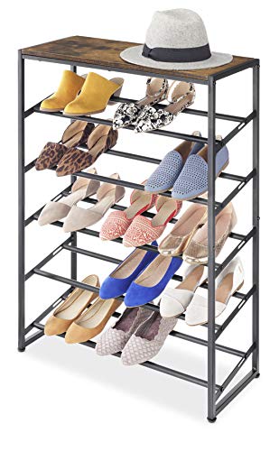 Whitmor Modern Industrial 5-Tier Shoe Rack, Black