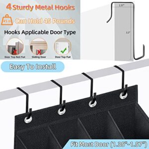 TIOYOTY Over The Door Shoe Organizer and 4 Pack Over The Door Hooks