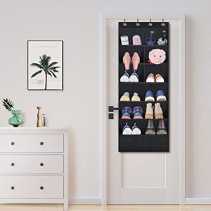 TIOYOTY Over The Door Shoe Organizer and 4 Pack Over The Door Hooks