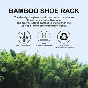 quiseolu Bamboo Shoe Rack 3 Tier Stackable Shoe Shelf 1 + 2 Tier Small Shoe Racks DIY Free Standing Shoe Stand for Closet Entryway Bedroom Floor Dorm Green Shoe Organizer D11 * W27.2 * H18.3 Inches