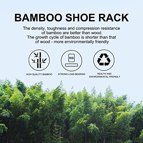 quiseolu Bamboo Shoe Rack 3 Tier Stackable Shoe Shelf 1 + 2 Tier Small Shoe Racks DIY Free Standing Shoe Stand for Closet Entryway Bedroom Floor Dorm Green Shoe Organizer D11 * W27.2 * H18.3 Inches