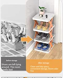 WUBY 6-Storey High Creative Folding X-Shaped Shoe Cabinet - Shoe Organizer & Storage Rack for Closet and Entryway, Free Standing Shoe Shelf Organizer (Blue)