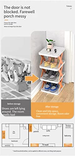 WUBY 6-Storey High Creative Folding X-Shaped Shoe Cabinet - Shoe Organizer & Storage Rack for Closet and Entryway, Free Standing Shoe Shelf Organizer (Blue)