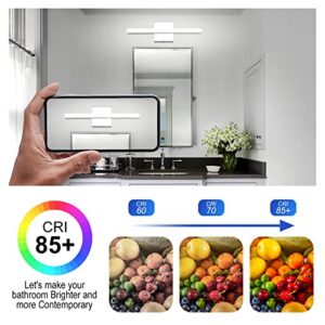 Combuh Modern Bathroom Light Fixtures Over Mirror 16 Inch IP44 9W Chrome Bathroom Vanity Light for Bathroom Wall Lights Cool White 6000K