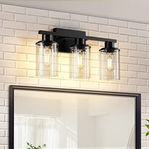 RyaHQ Bathroom Light Fixtures Over Mirror Bathroom Vanity Light Fixture 3 Light Vanity Lights for Bathroom Vanity Lighting Fixtures Wall Sconce Wall Lamp Wall Light Fixtures Black