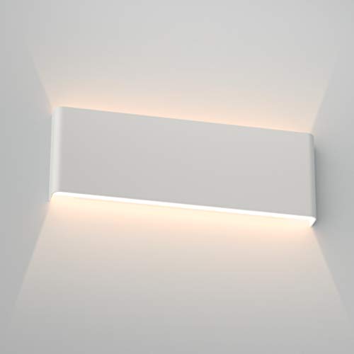 Aipsun 15.75in Matte White Modern Vanity Light Up and Down LED Vanity Light for Bathroom Wall Lighting Fixtures (Warm Light 3000K)